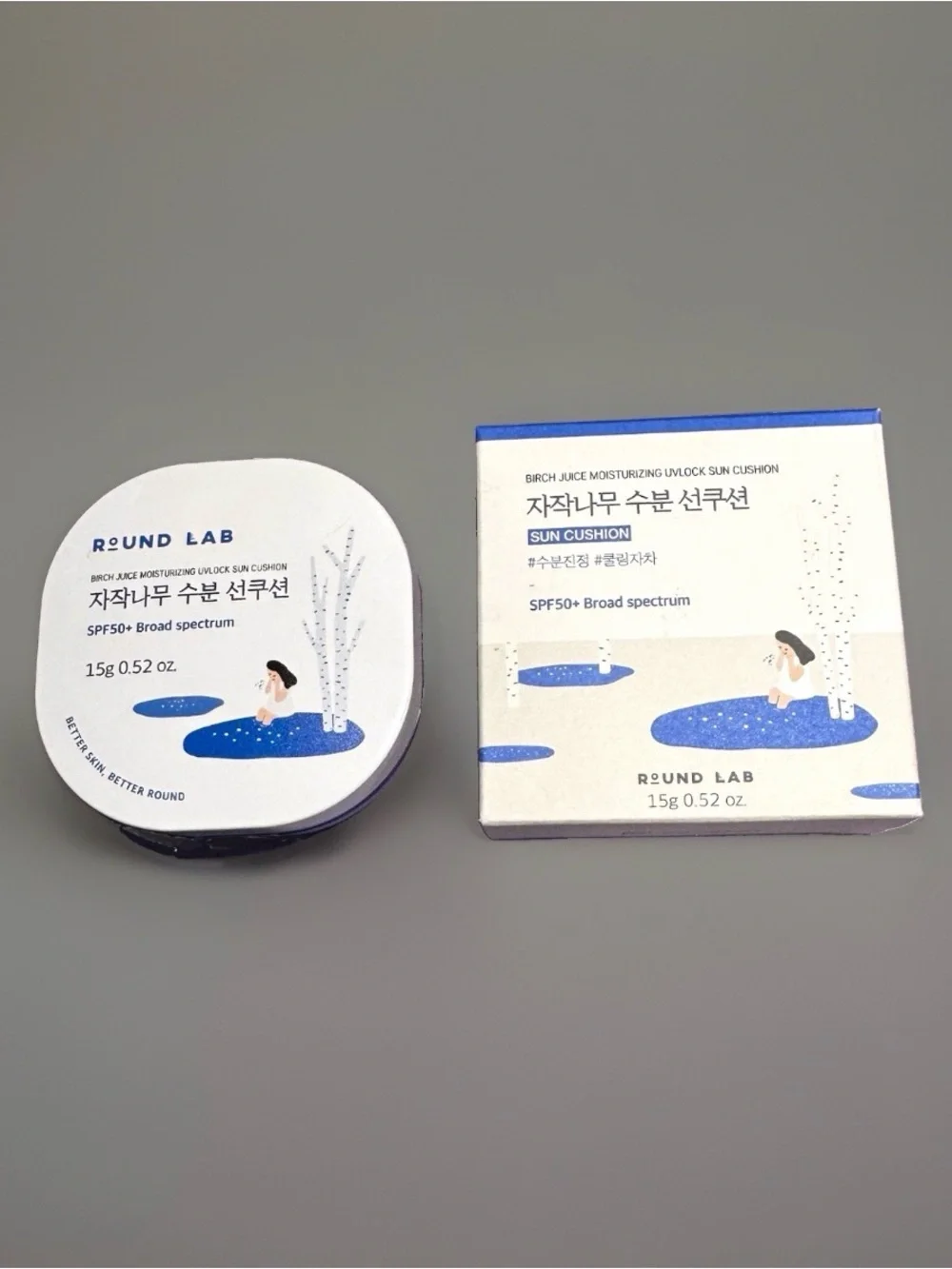 Birch Juice Moisturizing Sun Cushion SPF50+ - White and Blue